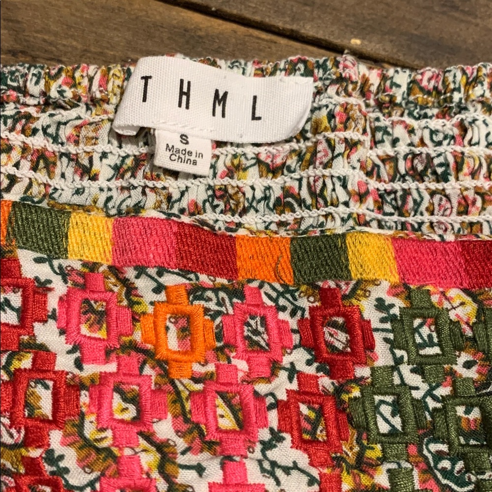 THML Multicolor Paisley Smocked Tank with Ruffle Straps - Picture 2 of 8